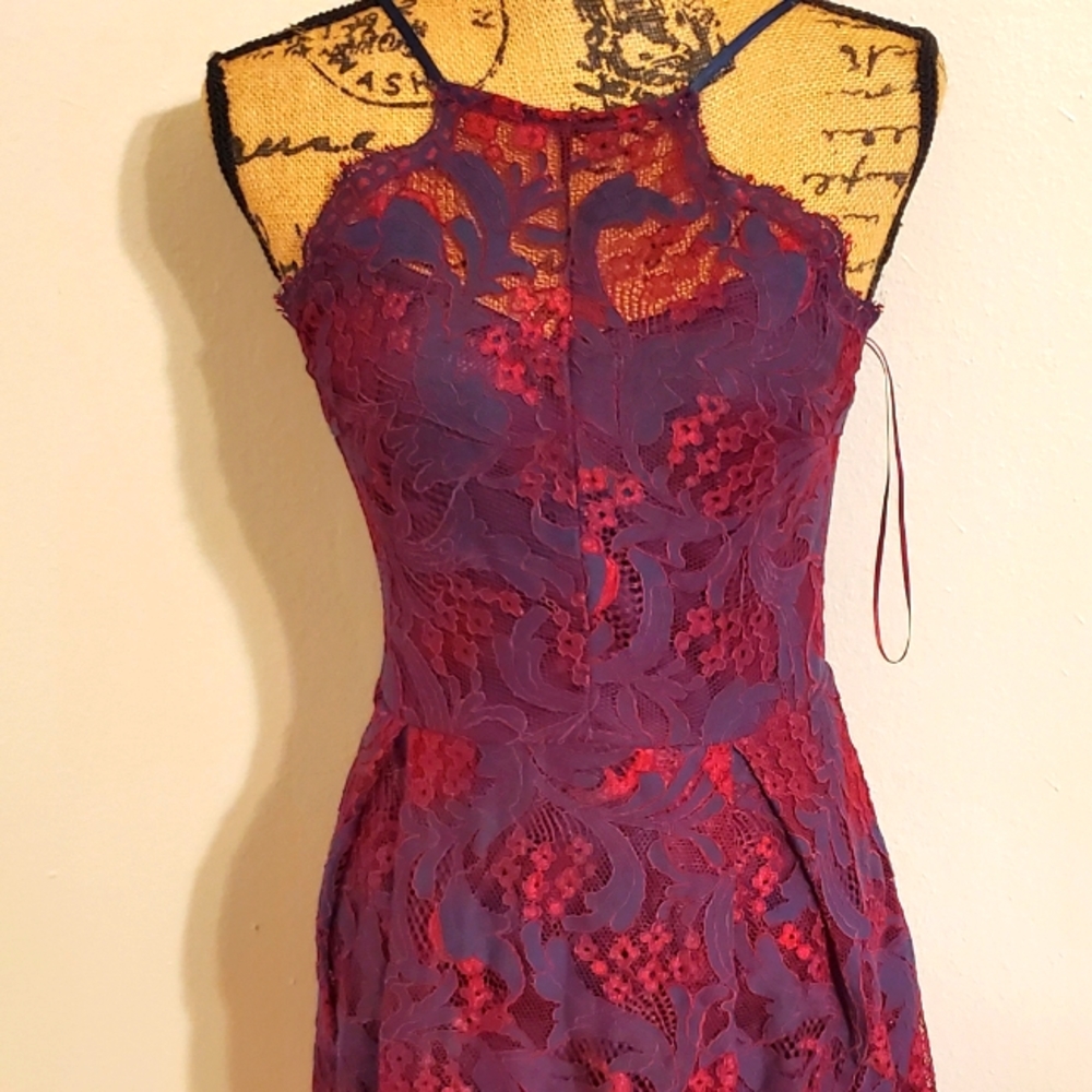 Red lace dress, size large. Francesca's brand.